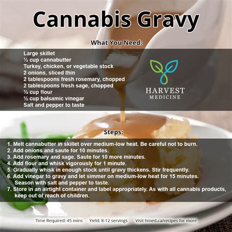 Cannabis Gravy Medical Cannabis Recipe Harvest Medicine