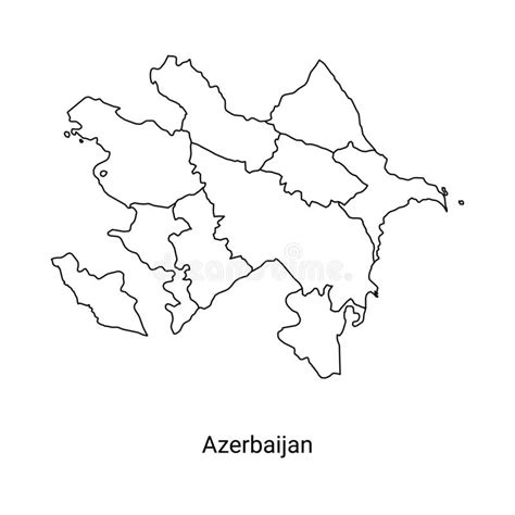 Elemento De Línea De Color Del Mapa De Azerbaiyán Frontera Del País