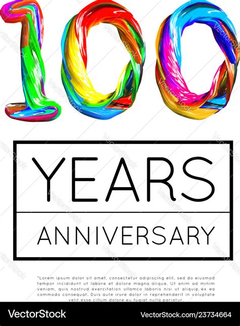 100th Anniversary Congratulation For Company Or Vector Image