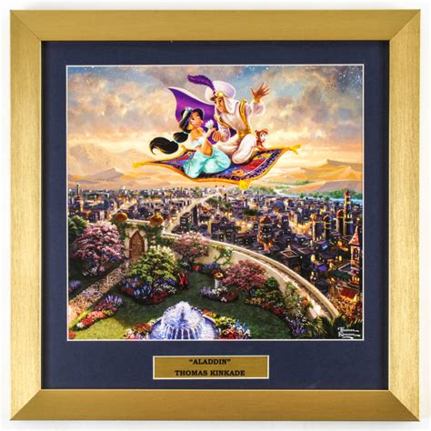 Thomas Kinkade Walt Disneys Aladdin 16x16 Custom Framed Print Display Pristine Auction
