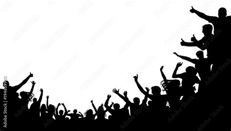 Crowd People Fan Cheering Illustration Soccer Background Vector