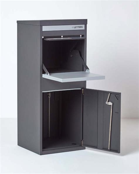 Large Front And Rear Access Dark Grey Smart Parcel Box