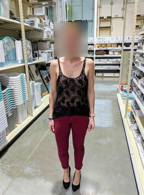 thin lace shirt and braless in public scrolller