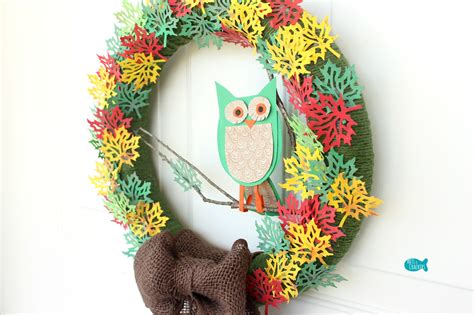 Paper Leaf Wreath With Paper Owl Fall Paper Craft Tutorial