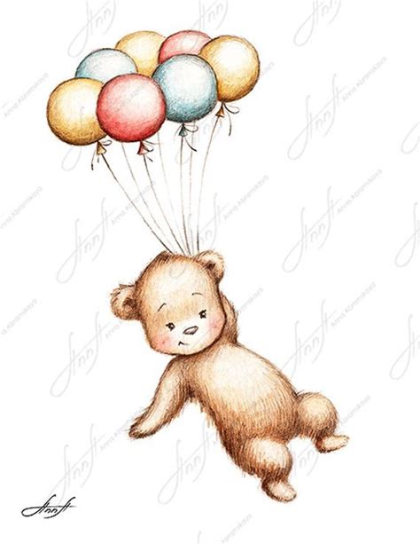 Clip art is a great way to help illustrate your diagrams and flowcharts. The drawing of teddy bear flying with colorful balloons ...