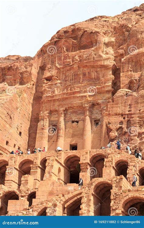Urn Tomb Of Royal Tombs In Ancient City Of Petra Jordan Stock Photo
