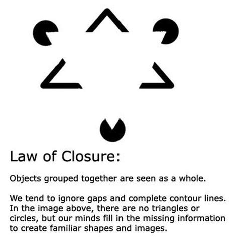 Learn the Gestalt Laws of Perceptual Organization Law of Closure 긍정적인 생각 음식 요리법 모양 심리학