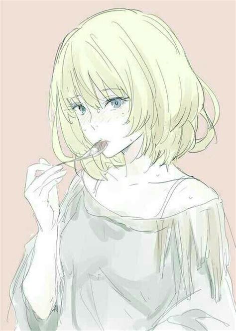 Anime Girl Short Blond Hair Anime Anime Girls Blonde Kouzuki Kei