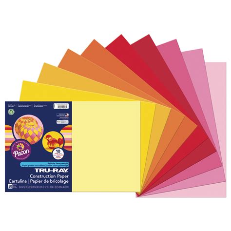 Pacon Tru Ray Construction Paper 12 X 18 Warm Assorted Colors