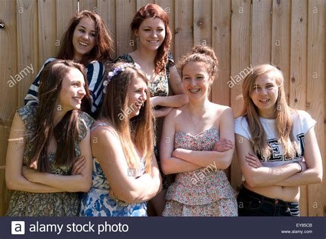 Happy Group Of Teenage Girls Stock Photo 85617067 Alamy