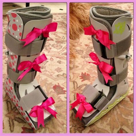 Our guide will explain all you need to know about choosing and fitting your new boots. Decorated walking air cast/boot with painted polka dots ...
