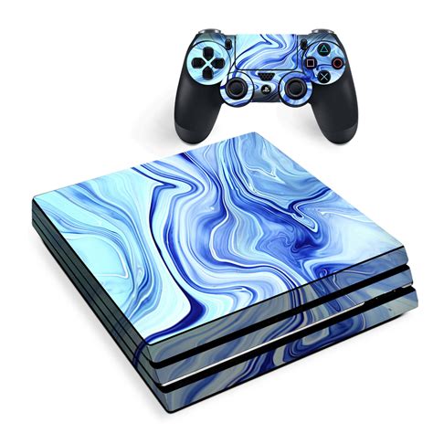 Skin For Sony Ps4 Pro Console Decal Stickers Skins Cover Blue Marble