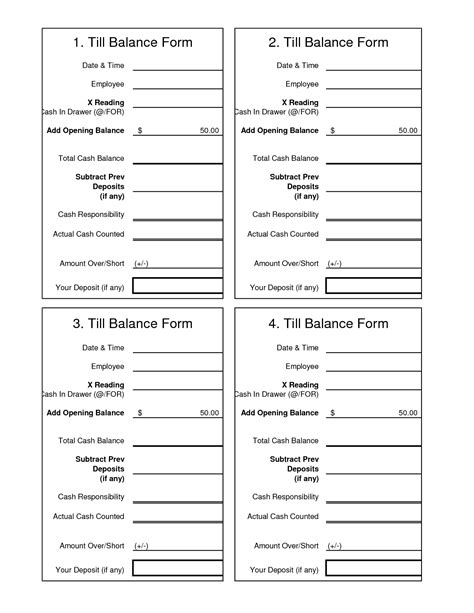 Free cashier balance sheet template for excel. till sheet template - Google Search | Business Forms ...