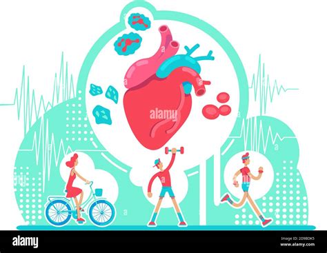 Cardiovascular System Health Care Flat Concept Vector Illustration
