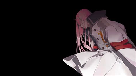 Darling In The Franxx Zero Two On Side With Black Background Hd Anime