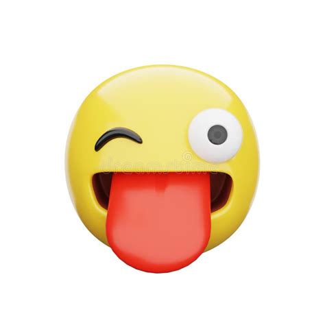 D Emoji Winking Face With Tongue Stock Illustration Illustration Of Collection Chat