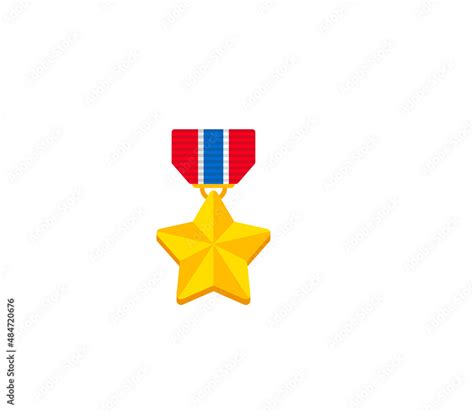 Military Medal Vector Isolated Icon Emoji Illustration Medal Of Honor