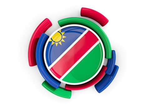 Namibian round and square icon flag vector. Round flag with pattern. Illustration of flag of Namibia