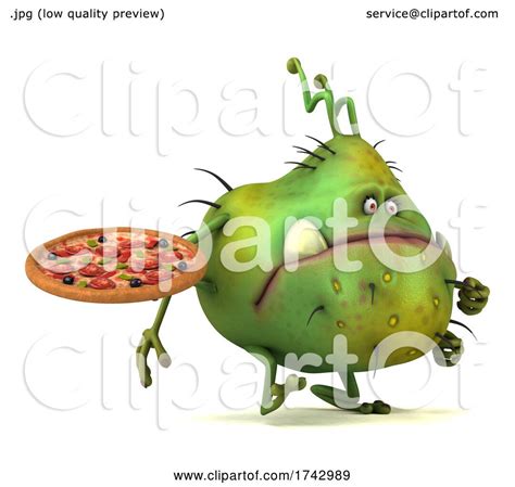 3d Green Germ Virus On A White Background By Julos 1742989