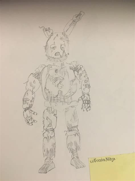 A Drawing Of Springtrap I Did That I Found In My Sketchbook From Last