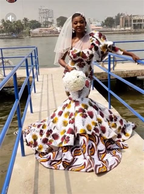 Nigerian Bride Goes Viral After Wearing Ankara Dress To Her White