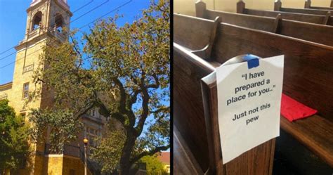 Funny Church Signs On Pews To Encourage Social Distancing