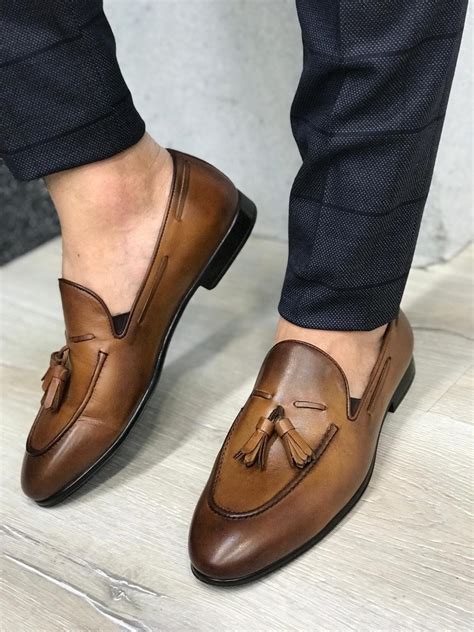 Tassel Leather Brown Loafers Brabion Brown Shoes Outfit Loafers Men
