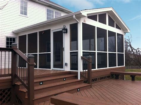 And there are many custom deck designs and porch addition is available on the internet. Screened Porch with TimberTech Deck in Aurora, IL | Decks ...
