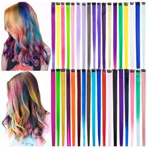 7 X Brand New Dodoing 36 Pcs Colored Clip In Hair Extensions Straight
