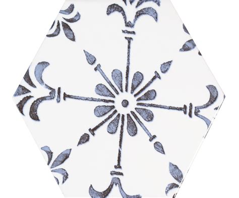 Blue Vintage Pattern Hexagon Porcelain Tile Luxury Tiles
