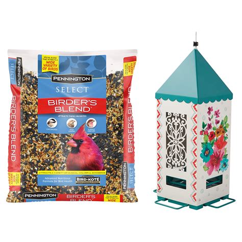 The Pioneer Woman Breezy Blossom Squirrel Proof Lantern Bird Feeder And