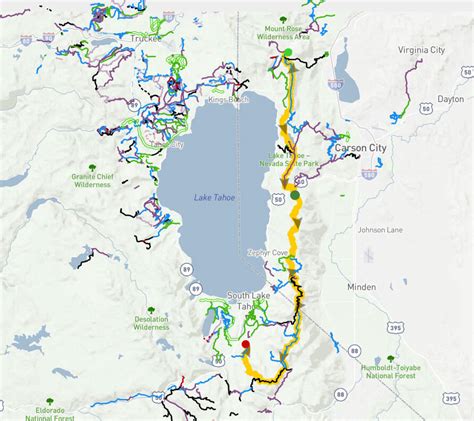 Lake Tahoe Basin Hiking Biking Trail Map Ph