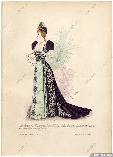 Lart Et La Mode 1890 N°12 Marie De Solar Hand Colored Fashion