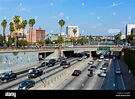 Los Angeles, Autobahn. Der Santa Ana Freeway (US 101) betrachtet von ...