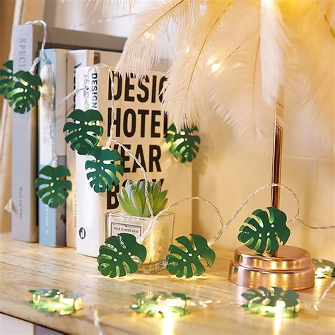 Monstera Leaf Fairy Lights Led String Light Hanging Fairy Etsy