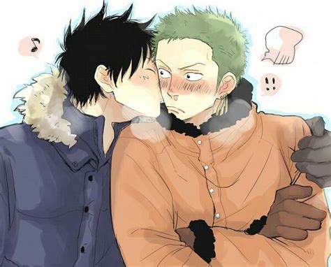 Luffy Kissing Zoro On Cheek One Piece Anime One Piece Wallpaper Iphone One Piece Comic