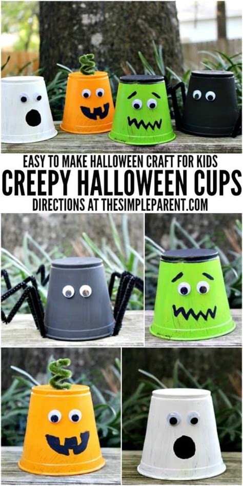 Kids Halloween Craft Projects Creepy Halloween Cups The Simple Parent
