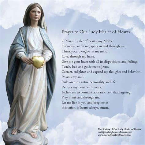 ~prayer To Our Lady Healer Of Hearts Catholic Prayers Prayers To Mary