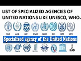 List of Specialized agencies of United Nations Episode 1 - YouTube