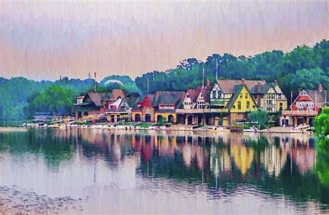 Boathouse Row Along The Schuylkill River Photograph By Bill Cannon