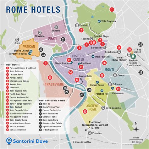 Rome Hotel Map Best Areas Neighborhoods And Places To Stay