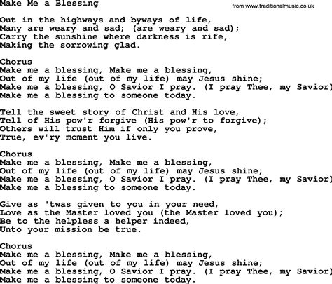 Make Me A Blessing Lyrics Hymnal Lyricswalls