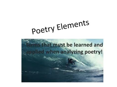 Ppt Poetry Elements Powerpoint Presentation Free Download Id1560505