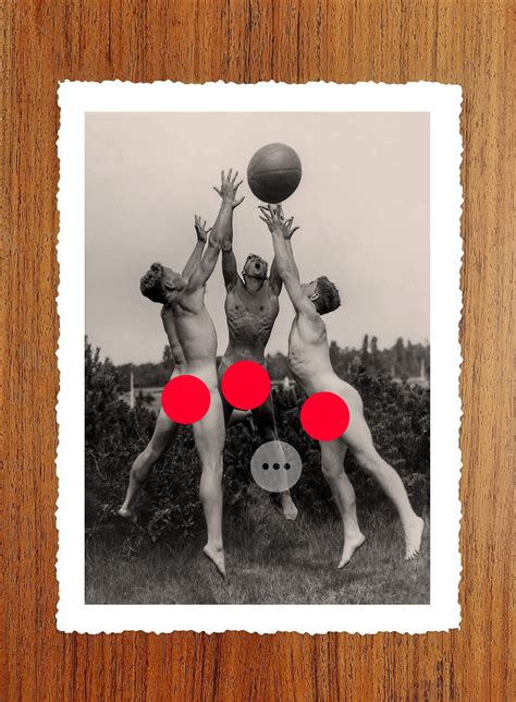 Male Nude Portrait Of Naked Men Playing With A Ball Full Etsy Uk