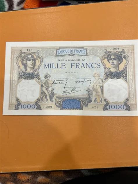 Ancien Billet Fran Ais Mille Francs Eur Picclick Fr