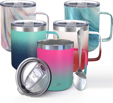 Stainless Steel Insulated Travel Mug THILY 12 Oz Vacuum Insulated