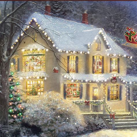 Christmas Cottage By Thomas Kinkade Christmas Scenes Christmas
