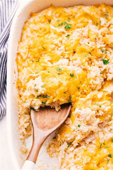Go quick and easy with our best chicken casserole recipes. Easy Cheesy Chicken and Rice Casserole Recipe | The Food Cafe