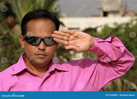 Saluting With Left Hand Royalty Free Stock Photos Image 5129848