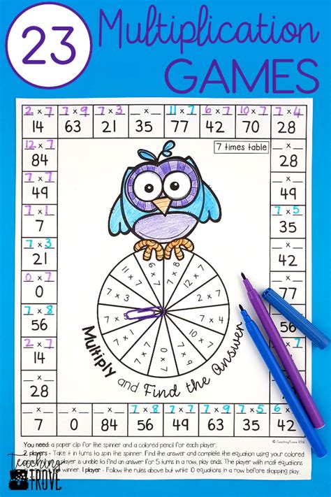 Printable Multiplication Games For Kids